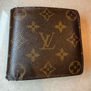 Authentic Louis Vuitton Monogram Canvas Men's Wallet - Brown & Gold